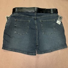Vintage 1990 s Lee Rivited Denim Shorts With Belt, Deadstock Size 10