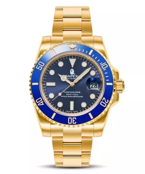 A Bathing Ape BAPE CLASSIC TYPE 1 BAPEX M Navy Blue Face Gold