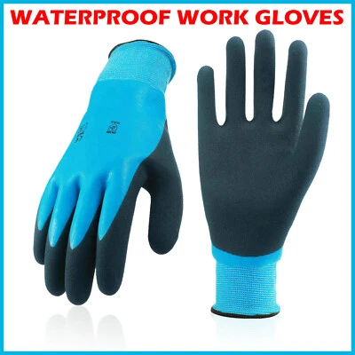 Waterproof Latex Coated Work Safety Grip Gloves Builders Gardening Mechanic