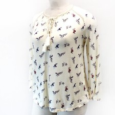 Lucky Brand Plus Ivory Floral Peasant Tie Top Blouse Size 1X