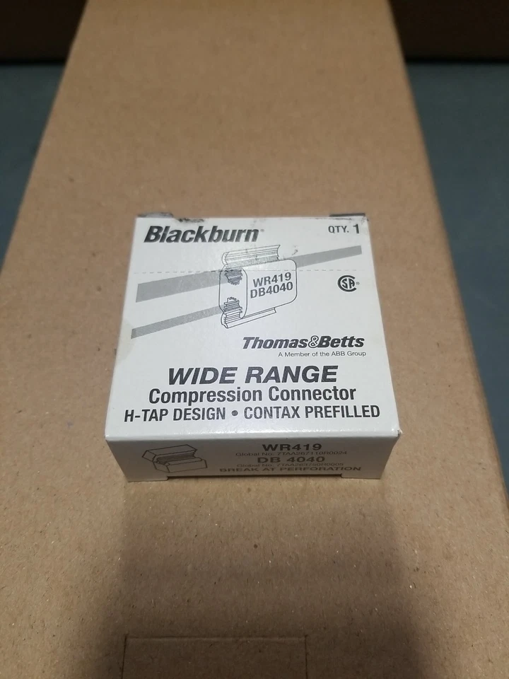 25 件装 THOMAS & BETTS BLACKBURN WR419 宽范围压缩连接器 H-TAP — 第 3/4 张图片