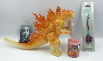 GODZILLA: GODZILLA PHONE CHARM, MILK MAID GODZILLA, LARGE FIGURE, BADGE SET
