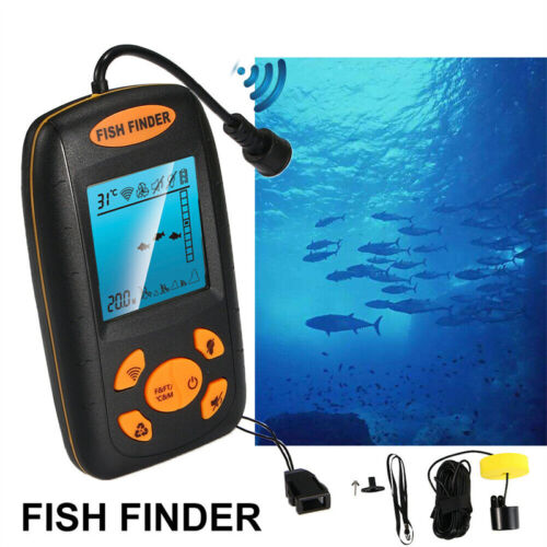 LCD 100m Fish Finder Fishing Sonar Radar Scanner Sensor Alarm Beam Transducer - Picture 1 of 12
