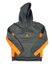 Jordan Jumpman Boys Hoodie Sweatshirt, Therma-Fit , Gray-Orange, Size 7