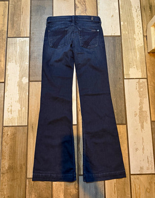 7 For All Mankind Dojo Women s Bootcut Jeans Dark Wash Blue Denim Pockets 26x34