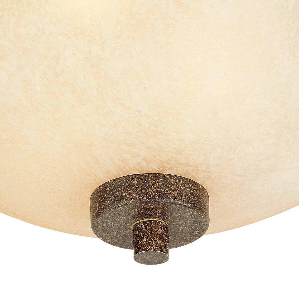 Oak Valley Rustic Ceiling Light Flush Mount Fixture 15" Bronze Scavo Glass Shade - Image 3 of 4