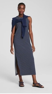 NWT Spanx Air Essentials AirEssentials  Stripe Tank Maxi Dress SIZE MEDIUM NAVY