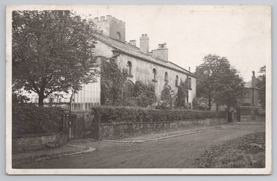 RPPC unbekanntes großes Haus mit Kastellturm & Wintergarten K Ltd Rückseite
