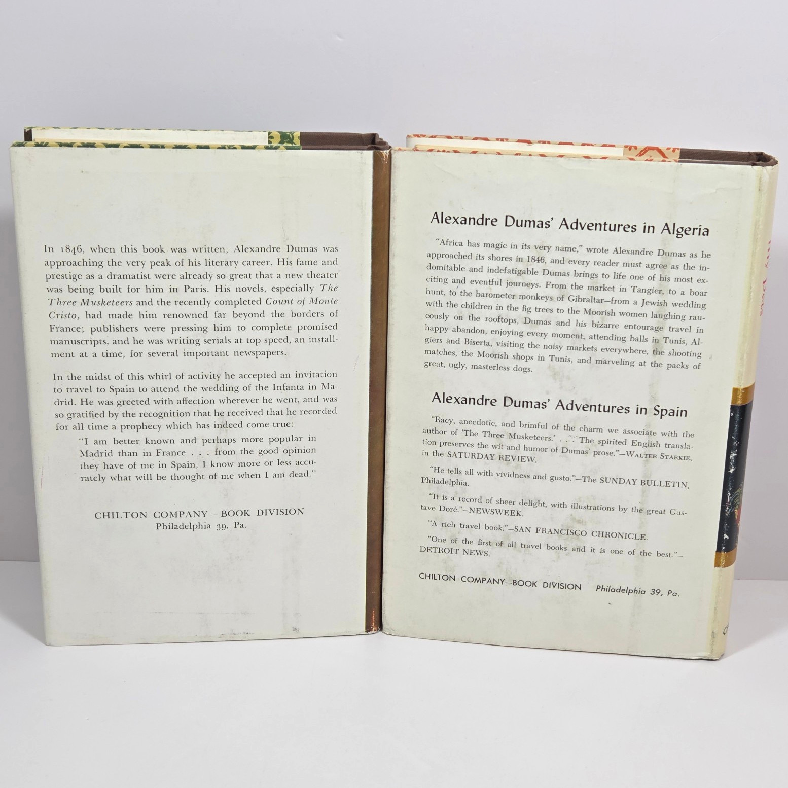 Alexandre Dumas Adventures in Spain 1959 with My Pets 1960 HCDJ First US Edition