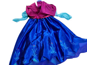 Disney Princess Frozen Ana Dress Girls Size 9 10 Blue Purple Costume