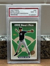 Topps 1993 Derek Jeter RC Inaugural Colorado Rockies #98 Draft Pick PSA 9