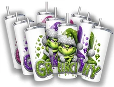 Grinch Christmas 20 OZ STAINLESS STEEL TUMBLER CUP +LID/STRAW