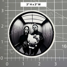 NEW Ghostface and Michael Myers Cat eye Horror Vinyl Sticker 45