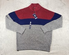 NWT IZOD 3 Button Color Blocked Sweater Size Large