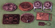 LOT OF SEVEN METAL BELT BUCKLES 