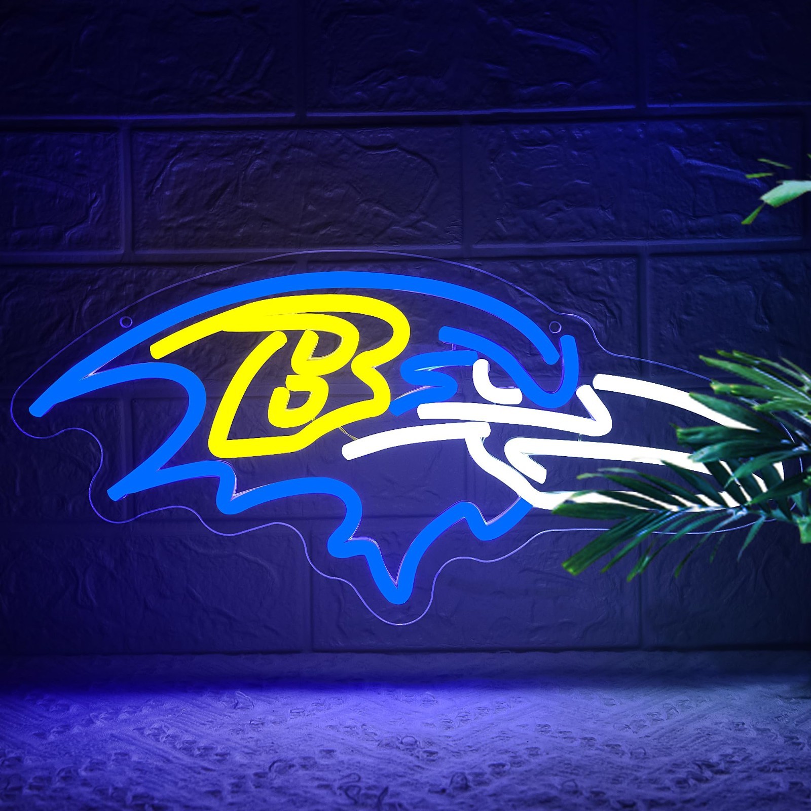 Neon Football Sign for Wall Decor | Light Up Rugby Team Logo | Man Cave, Game Ro view 2