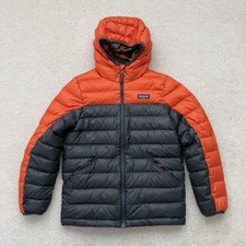 Patagonia Jacket Boys Youth Reversible Down Sweater Hoody Blue Medium Kids