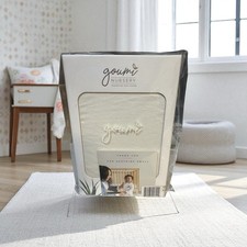 Goumi Nursery Changing Pad Cover Soft Bamboo Organic Cotton Fitted Beige