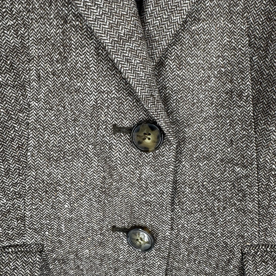 Max Mara Weekend Chaqueta Blazer Mujer 2 Marrón Espiga Lana Otoño Academia Foto 2 de 4