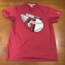 Cleveland Indians Shirt Mens Medium Red Short Sleeve MLB Baseball Homage