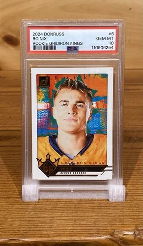 2024 PANINI DONRUSS RC GRIDIRON KINGS #6 BO NIX ROOKIE RC PSA 10 GEM 💎