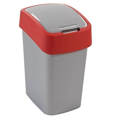 CURVER - Set di 2 bidoni della spazzatura e riciclaggio Ready to Collect 2 x 10 l, con supporto per parete o porta, ideale per cucina o bagno, 100% riciclato, coperchio e anello per borsa, colore