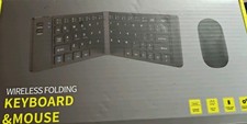 Wireless Folding Keyboard And Mouse Ultra Thin Comfort Buttons Pc Tablet Phone