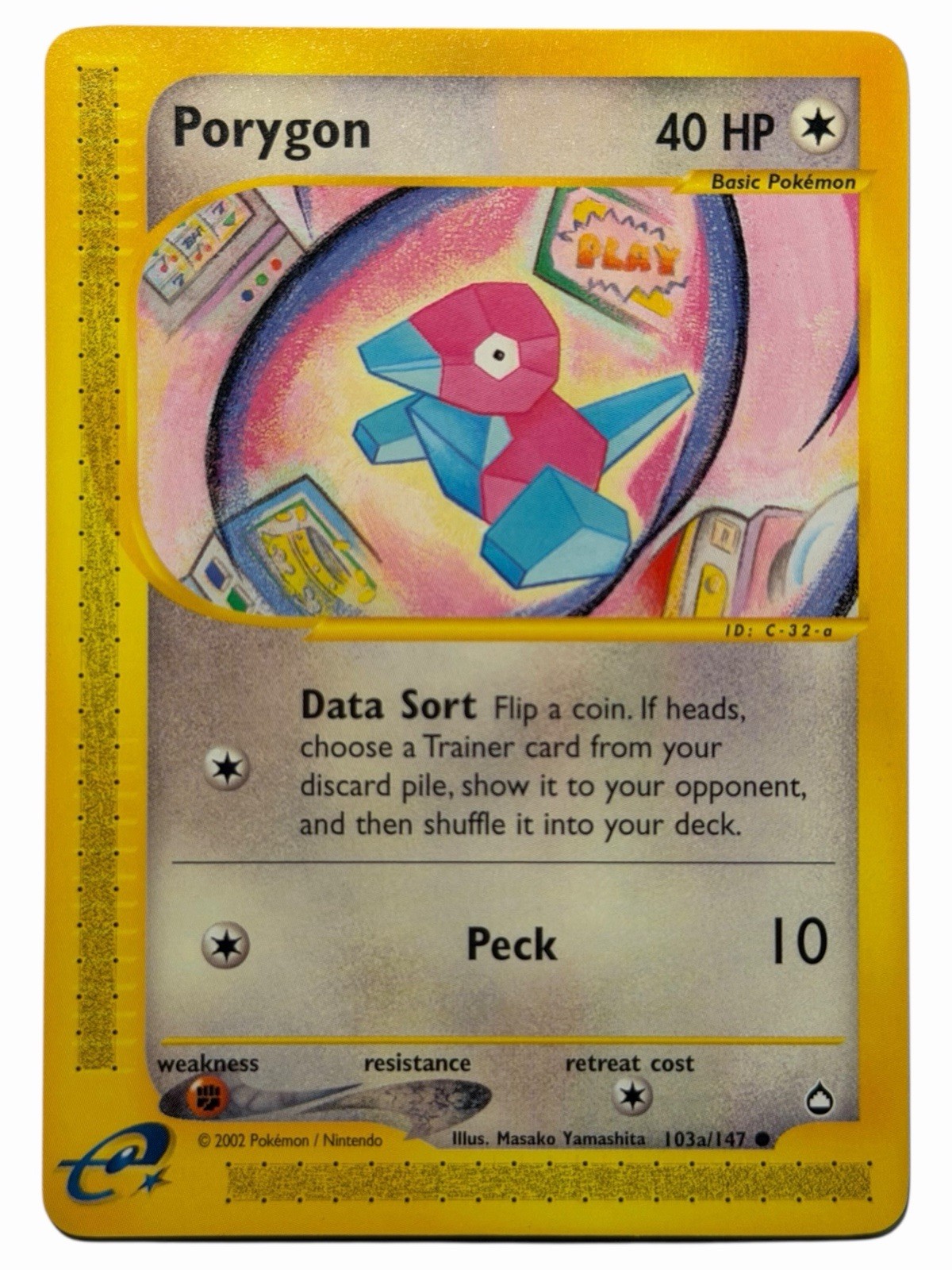 Porygon - Aquapolis 103a/147 2002 - E Reader - Pokémon TCG - WOTC - NM