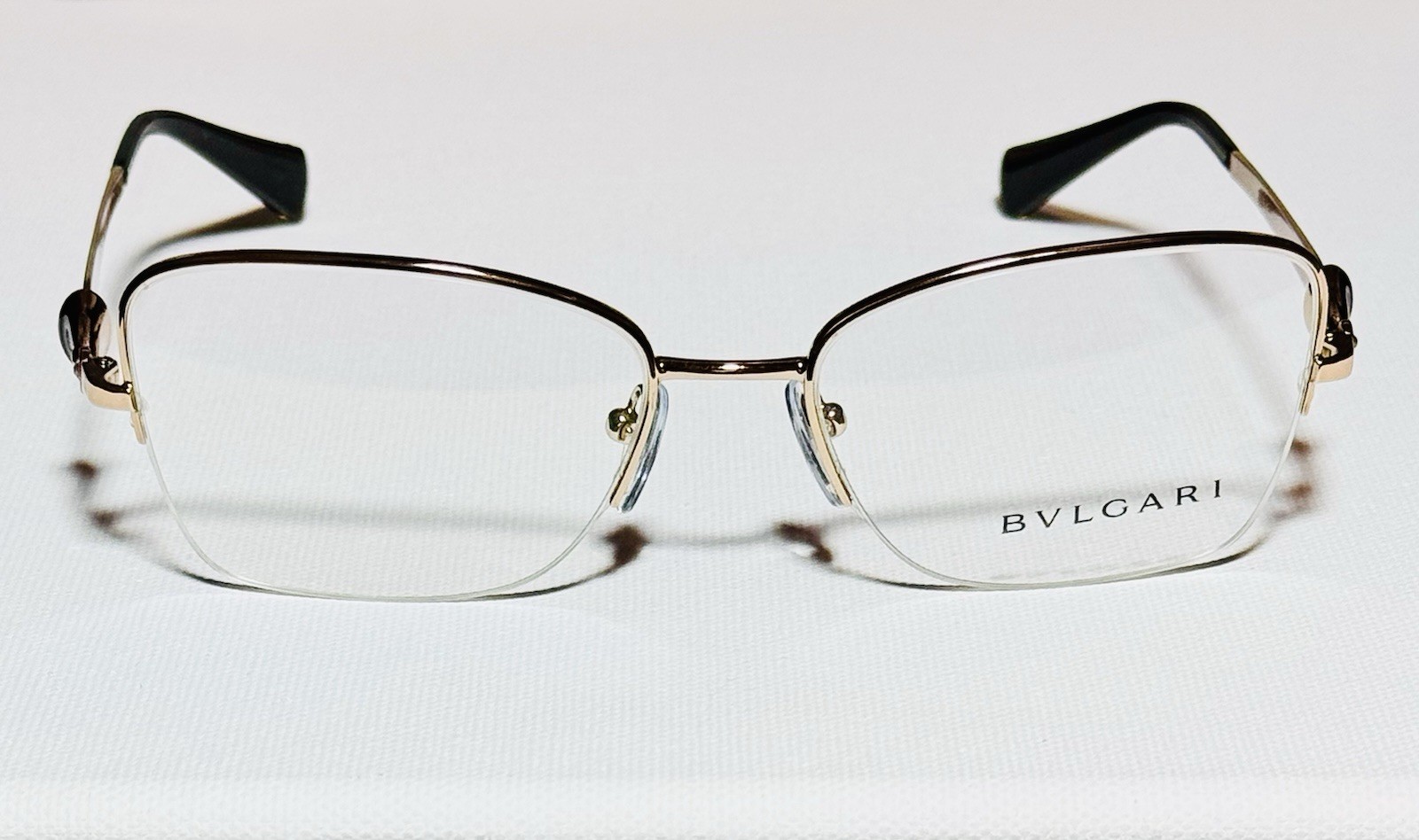 Bvlgari BV 2195-B 2014 Women Half Rimless Light Gold Eyeglasses Frame 54-17mm