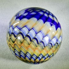 CONTEMPORARY HANDMADE GLASS MARBLE, Gibson Glass, 1-9/16"