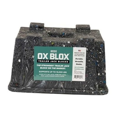 OX BLOX Heavy Duty Trailer Jack Block - Made in USA - 10,000 lbs. Single