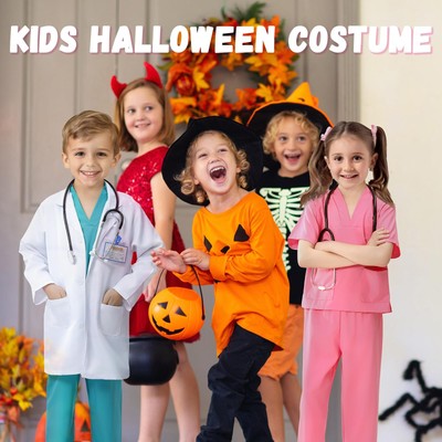 PARTTELY Kids Doctor Costume Set – Lab Coat, Scrubs, Stethoscope & More, For Halloween & Role Play, Ages 3-8 - View #9