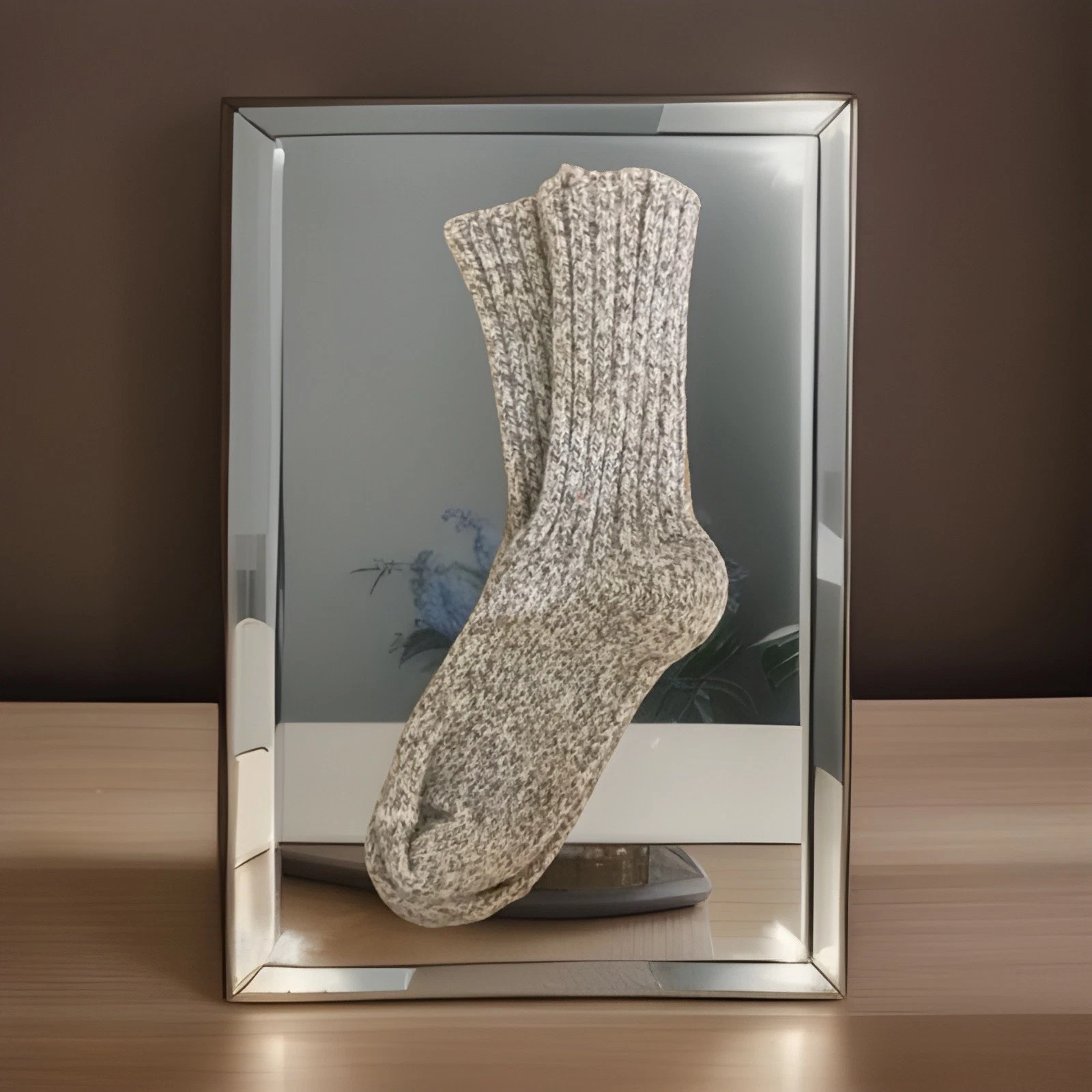 Vintage Mens Wool Thick 14” Crew Socks