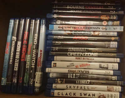 25 Blu-ray Paket Sammlung (Bourne, Skyfall, 96 Hours, Stirb langsam, Black Swan)