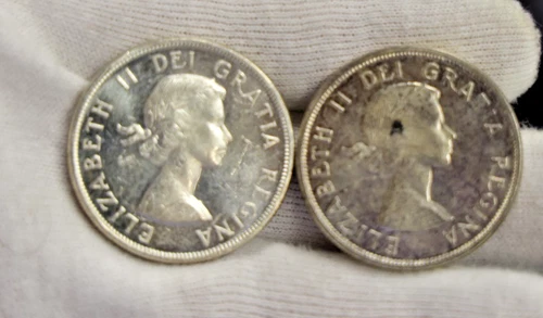 (2) 1963 Canada Silver Dollars $1 .800 Nice Unc