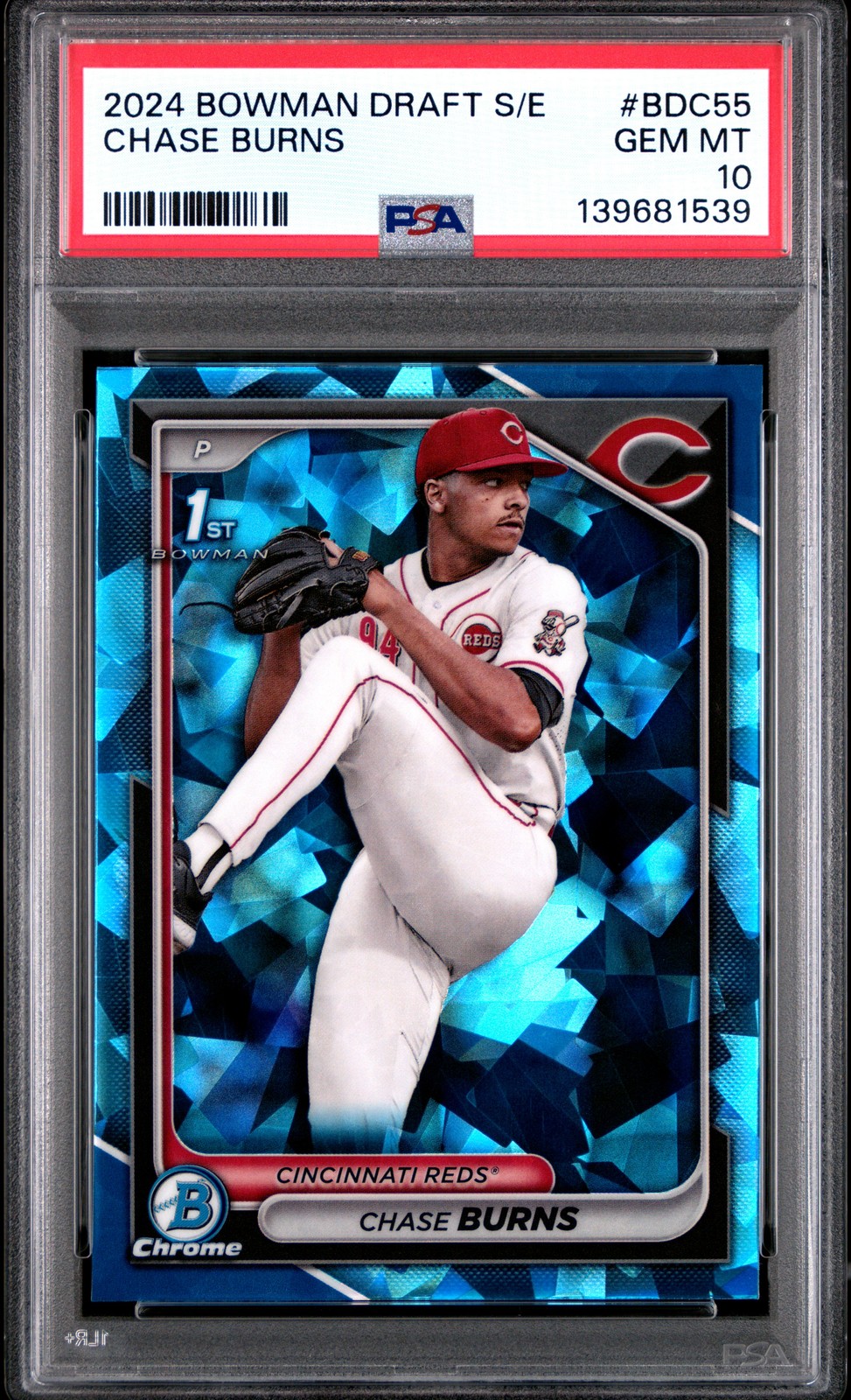 2024 BOWMAN DRAFT SAPPHIRE EDITION #BDC55 CHASE BURNS PSA 10