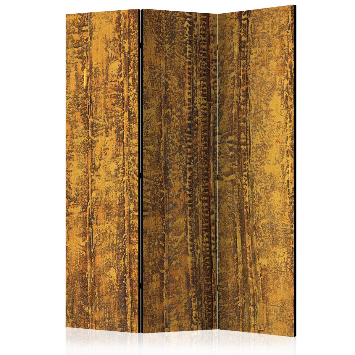 Paravent 3 volets chic Golden Chamber 135x172 cm aux finitions haut de gamme pour salon