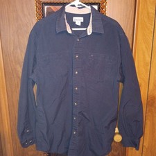 Carhartt Mens Long-Sleeve Button-Down Work Shirt, Navy XL