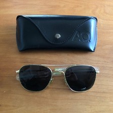 AO American Optical Original Pilot Sunglasses 55-20-140 Glass WEATHERED