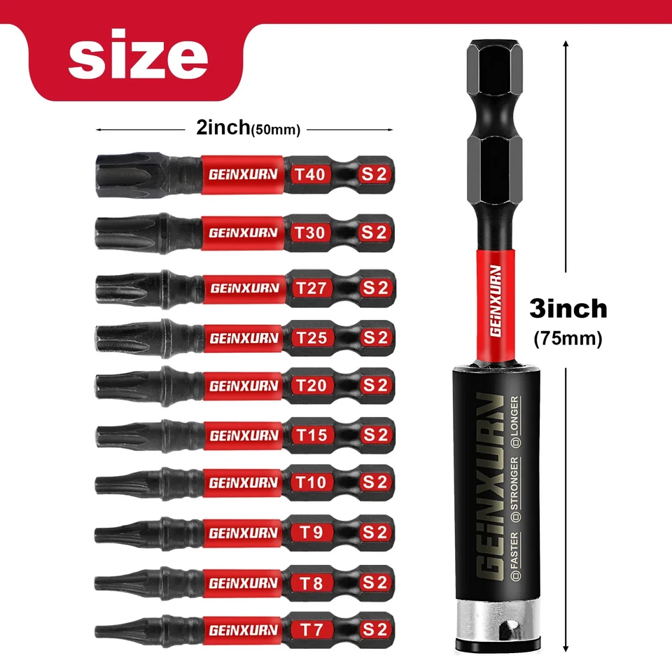 Präzises 20-29 tlg. Torx Bit Set T7-T40 aus robustem magnetischem S2 Stahl - Bild 2 von 4