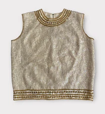 Vintage Sweater Bee By Banff Women’s Top Size 14 100% Wool Sequin Beaded NWOT