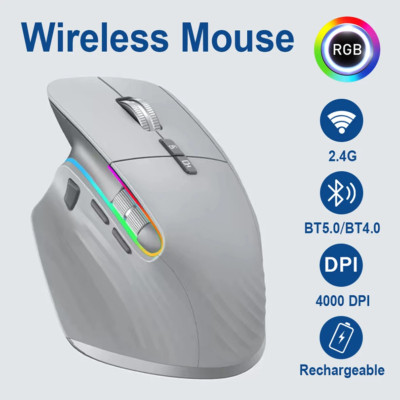 Bluetooth 5.0 Wireless Mouse 2.4G Ergonomic Optical Mice for PC Laptop   ️