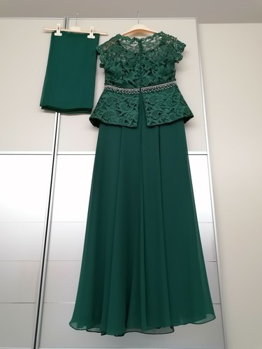 Abito da sera Renato Balestra, colore verde bottiglia in pizzo con  coprispalle | eBay