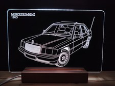 Mercedes Benz 190 D Oldtimer Auto LED Schild Fahrzeug NEU Geschenk W124 W123
