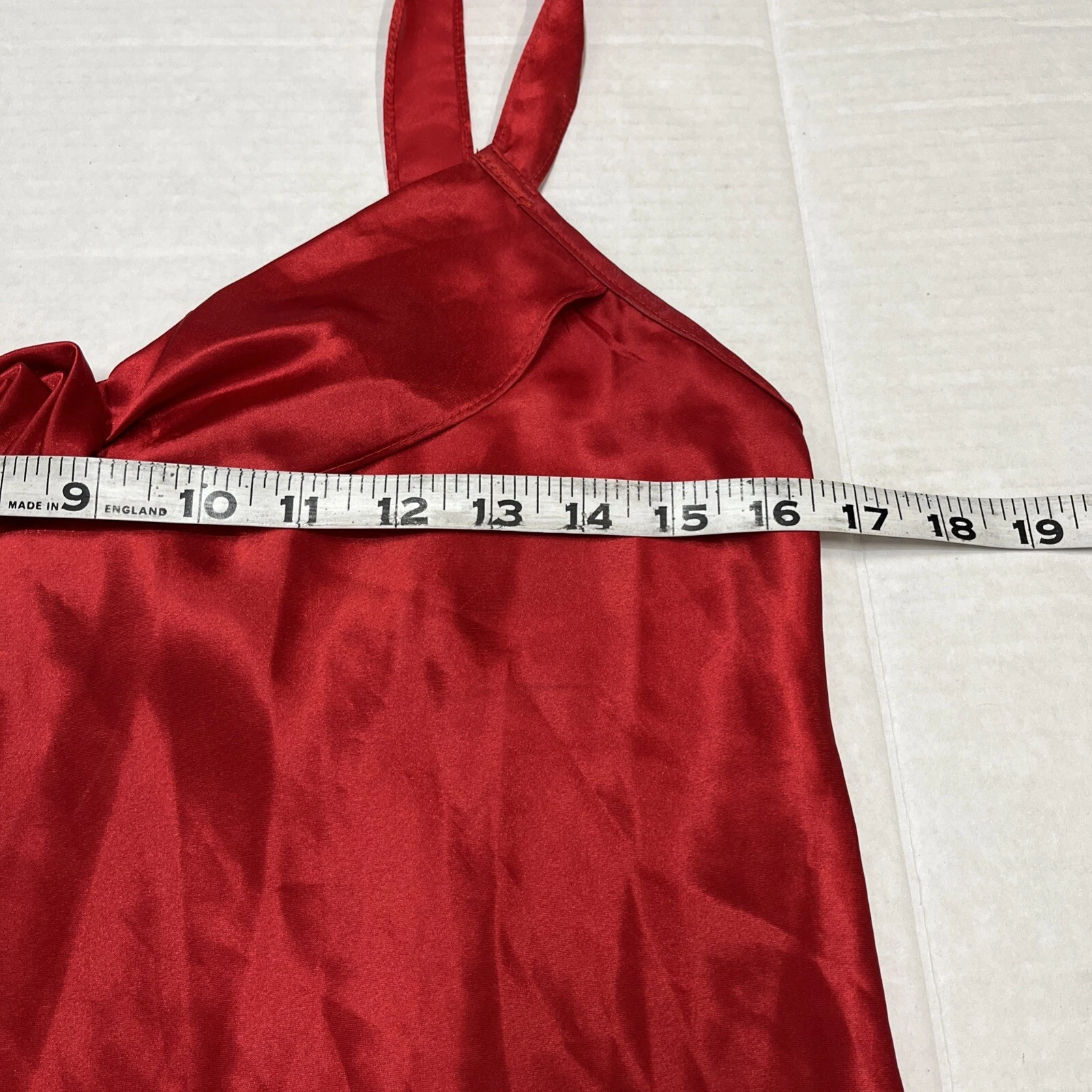 VALENTINO Abito Slip Vintage California Dynasty Donna S Rosso Raso Maxi 3D Floreale Y2K Fata