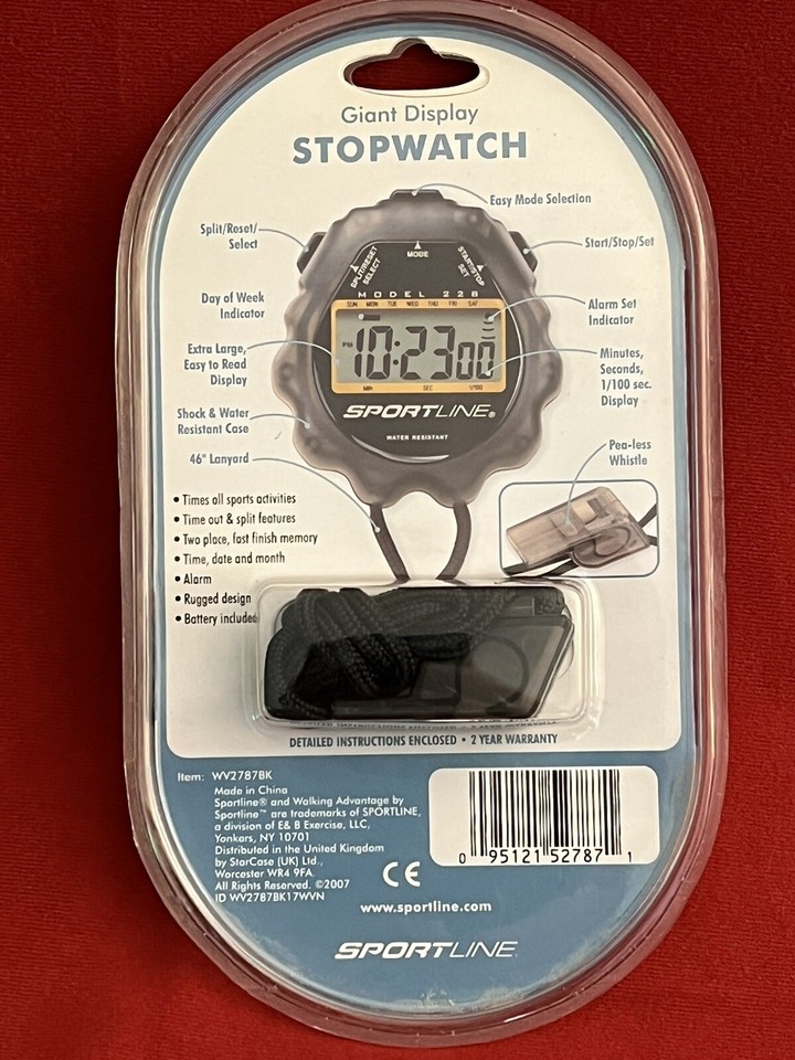 Stopwatch SportLine giant display water resistant model 228 whistle 1/