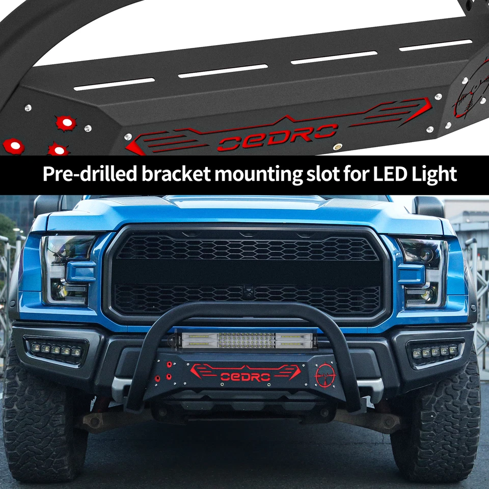 Black Bull Bar Push Front Bumper Grille Guard for 2004–2023 Ford F-150 F150 Foto 4 de 4