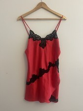 Victoria  s Secret Vintage 80's Gold Label Red Lace Negligee Size Small