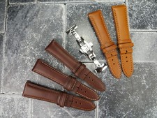 21mm CALF Leather Strap Polish Folding Buckle Watch Band Set LONGINES Brown x1