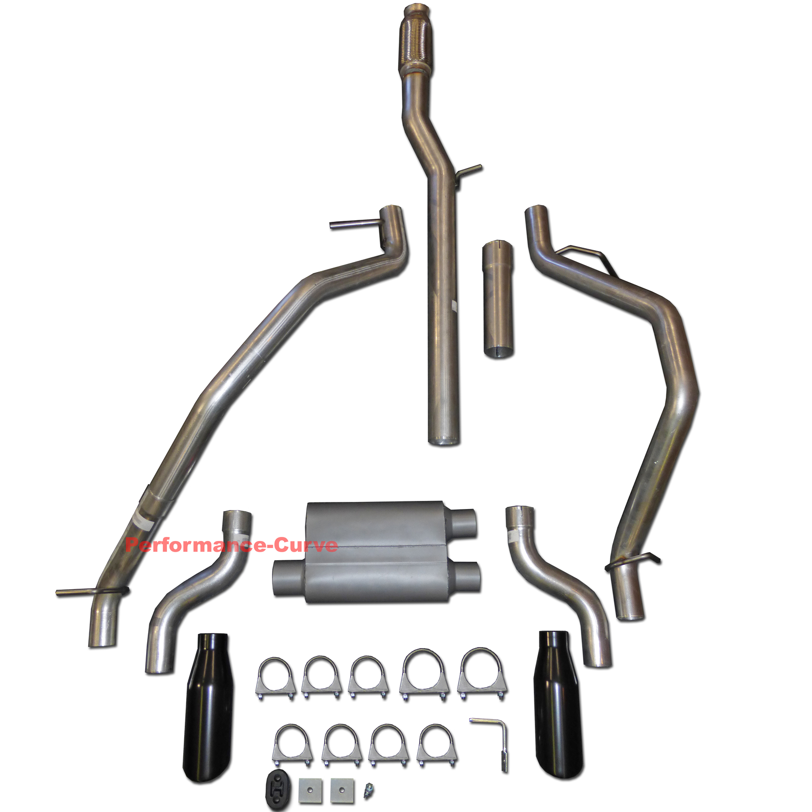 Dual Exhaust Kit Two Chamber Muffler Fits 1419 Chevrolet Silverado GMC